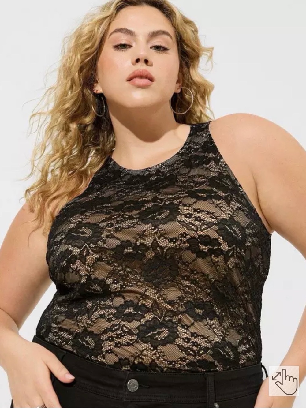 torrid Stretch Lace High Neck Tank